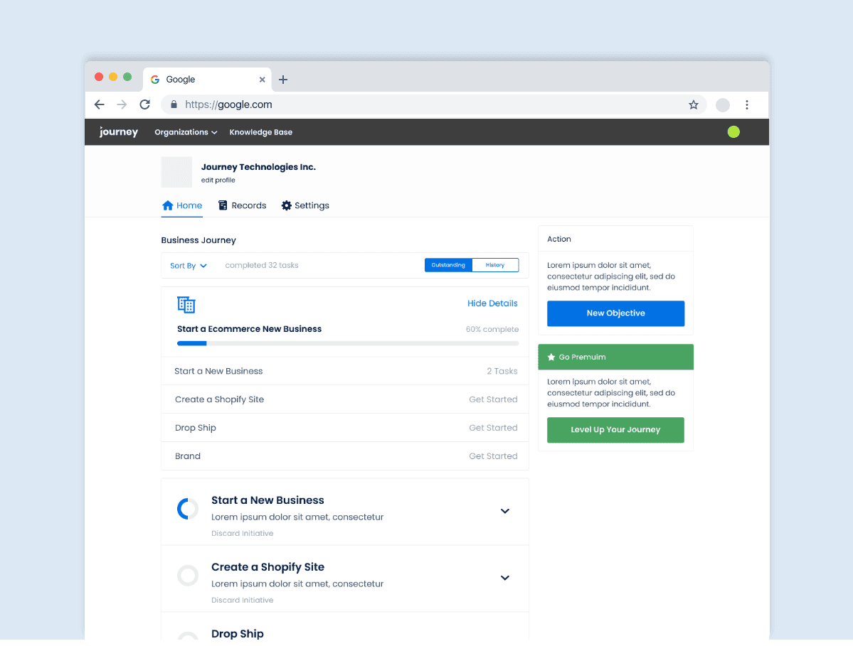JOURNEY - LEGAL TOOL FOR STARTUPS WEBAPP - PRODUCT MANAGER - 2020 - 2021